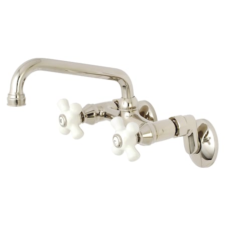 Kingston Brass KS613PN 2-Handle Wall Mount Kitchen Faucet KS613PN